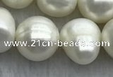 FWP112 15 inches 10mm - 11mm potato white freshwater pearl strands