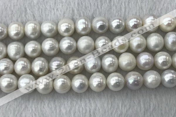 FWP115 15 inches 10mm - 11mm potato grey freshwater pearl strands