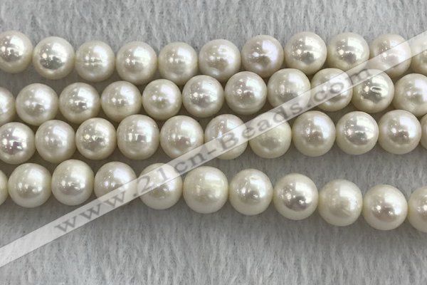 FWP116 15 inches 10mm - 11mm potato white freshwater pearl strands