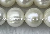 FWP123 15 inches 11mm - 12mm potato white freshwater pearl strands