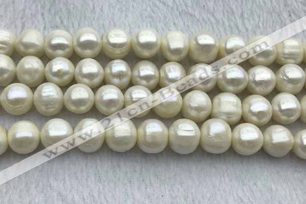 FWP125 15 inches 11mm - 12mm potato white freshwater pearl strands