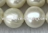 FWP133 15 inches 13mm potato white freshwater pearl strands