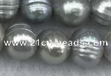 FWP138 15 inches 6mm - 7mm potato grey freshwater pearl strands