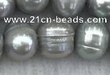 FWP139 15 inches 8mm - 9mm potato grey freshwater pearl strands