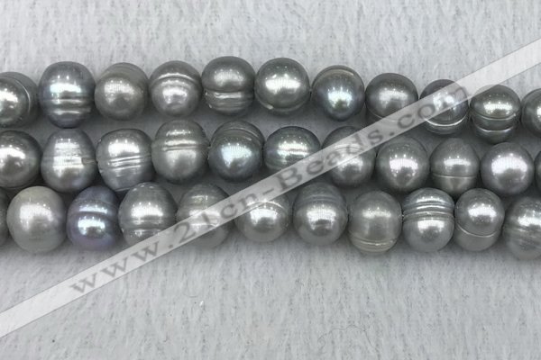 FWP141 15 inches 11mm - 12mm potato grey freshwater pearl strands