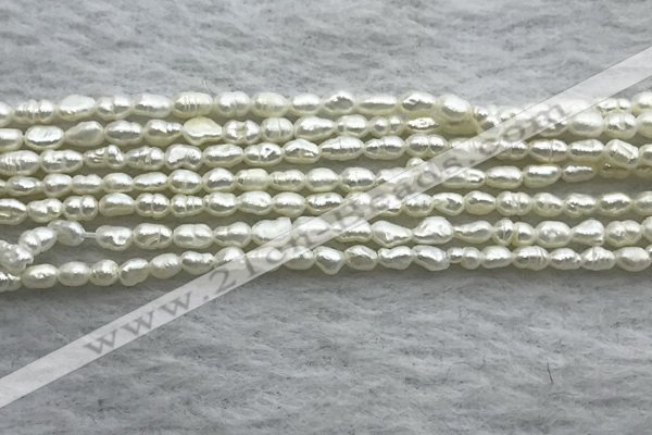 FWP150 14.5 inches 1.8mm - 2mm rice white freshwater pearl strands