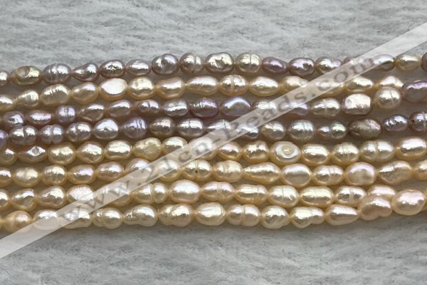 FWP158 14.5 inches 3mm - 4mm rice purple & pink freshwater pearl strands