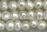 FWP17 14.5 inches 3.2mm - 3.7mm potato white freshwater pearl strands