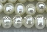 FWP19 14.5 inches 3mm - 4mm potato white freshwater pearl strands