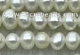 FWP23 14.5 inches 3.2mm - 3.6mm potato white freshwater pearl strands