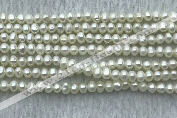 FWP23 14.5 inches 3.2mm - 3.6mm potato white freshwater pearl strands