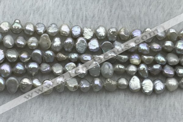 FWP236 14.5 inches 4mm - 5mm baroque grey freshwater pearl strands