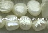 FWP240 15 inches 6mm - 7mm baroque white freshwater pearl strands