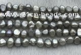 FWP246 15 inches 7mm - 8mm baroque grey freshwater pearl strands