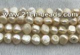 FWP255 15 inches 11mm - 12mm baroque pink freshwater pearl strands