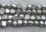 FWP256 15 inches 11mm - 12mm baroque grey freshwater pearl strands