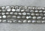 FWP276 15 inches 6mm - 7mm baroque grey freshwater pearl strands