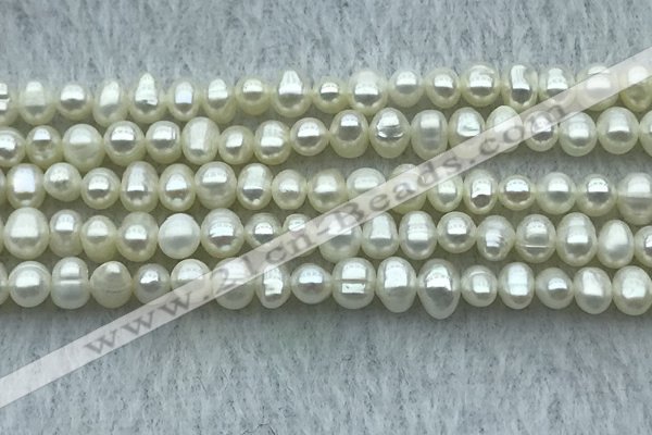 FWP28 14.5 inches 4.8mm potato white freshwater pearl strands