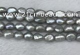 FWP287 15 inches 9mm - 10mm baroque grey freshwater pearl strands