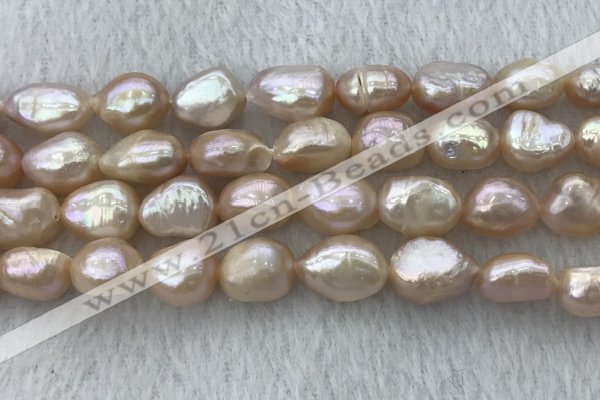 FWP291 15 inches 10mm - 11mm baroque purple freshwater pearl strands