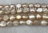 FWP300 15 inches 11mm - 12mm baroque pink freshwater pearl strands