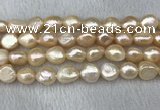 FWP305 15 inches 11mm - 12mm baroque pink freshwater pearl strands