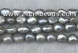 FWP307 15 inches 11mm - 12mm baroque grey freshwater pearl strands