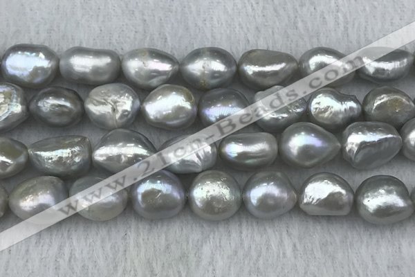 FWP307 15 inches 11mm - 12mm baroque grey freshwater pearl strands