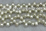 FWP340 Top-drilled 7mm - 8mm potato white freshwater pearl strands