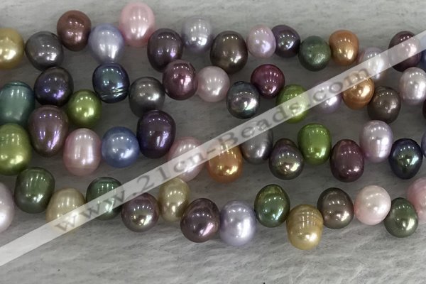 FWP342 Top-drilled 7mm - 8mm potato mixed freshwater pearl strands