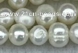 FWP35 14.5 inches 5mm - 6mm potato white freshwater pearl strands