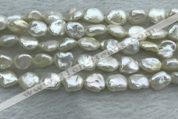 FWP352 15 inches 6mm - 7mm baroque white freshwater pearl strands