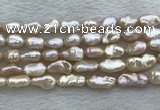 FWP355 8mm - 9mm baroque light purple freshwater pearl strands