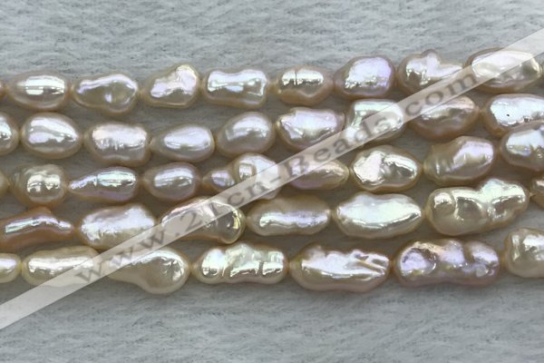 FWP355 8mm - 9mm baroque light purple freshwater pearl strands