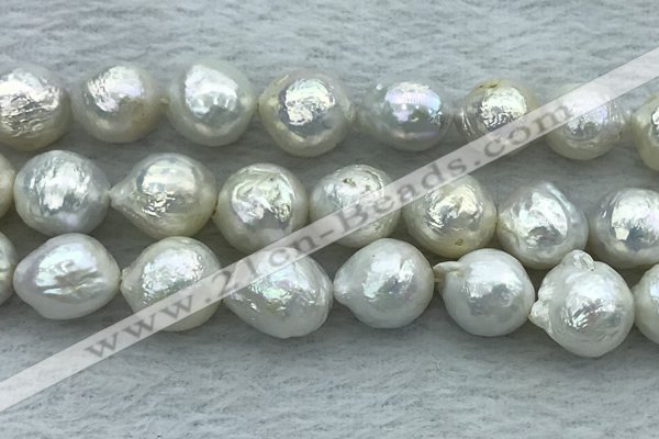 FWP360 15 inches 11mm - 12mm baroque freshwater nucleated pearl beads