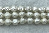 FWP361 15 inches 12mm - 13mm baroque freshwater nucleated pearl beads