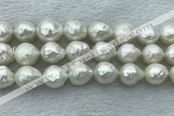 FWP361 15 inches 12mm - 13mm baroque freshwater nucleated pearl beads