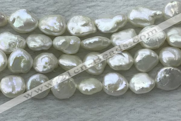 FWP385 15 inches 11mm - 12mm coin freshwater pearl beads