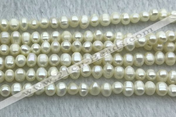 FWP39 14.5 inches 4mm - 5mm potato white freshwater pearl strands