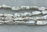 FWP410 15 inches 10*20mm - 11*25mm biwa freshwater pearl beads