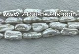 FWP411 15 inches 10*22mm - 11*25mm biwa freshwater pearl beads