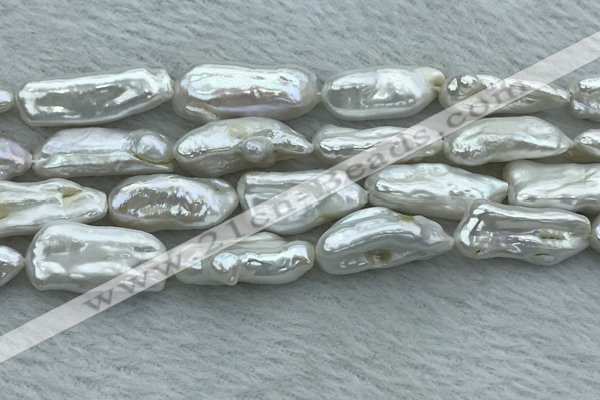 FWP411 15 inches 10*22mm - 11*25mm biwa freshwater pearl beads
