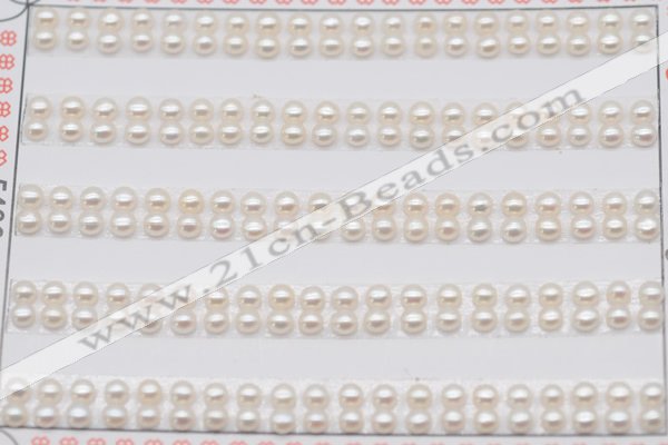 FWP450 half-drilled 3-3.5mm bread freshwater pearl beads