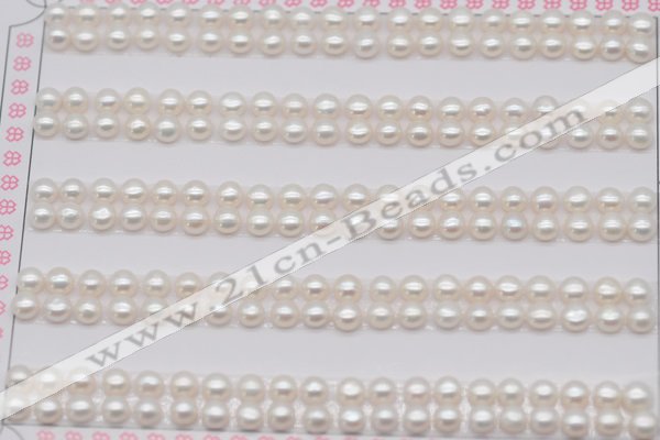 FWP451 half-drilled 3.5-4mm bread freshwater pearl beads