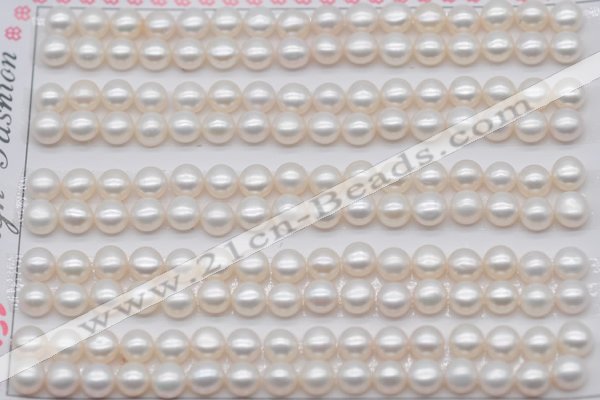 FWP454 half-drilled 5-5.5mm bread freshwater pearl beads