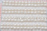 FWP456 half-drilled 6-6.5mm bread freshwater pearl beads