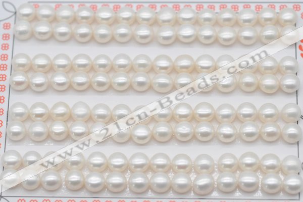 FWP456 half-drilled 6-6.5mm bread freshwater pearl beads