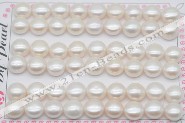 FWP464 half-drilled 10-10.5mm bread freshwater pearl beads