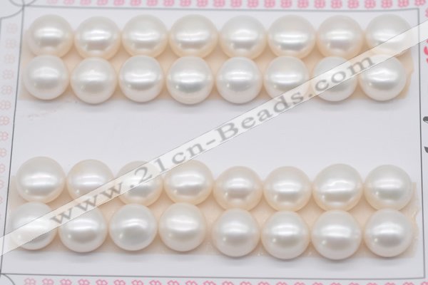 FWP465 half-drilled 10.5-11mm bread freshwater pearl beads