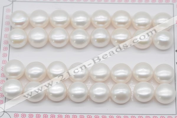 FWP466 half-drilled 11-11.5mm bread freshwater pearl beads